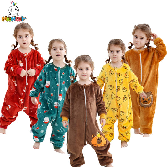 Cartoon Flannel Baby Sleeping Bag – Warm Winter Sleepsack Pajamas for Toddlers (1–7 Years)